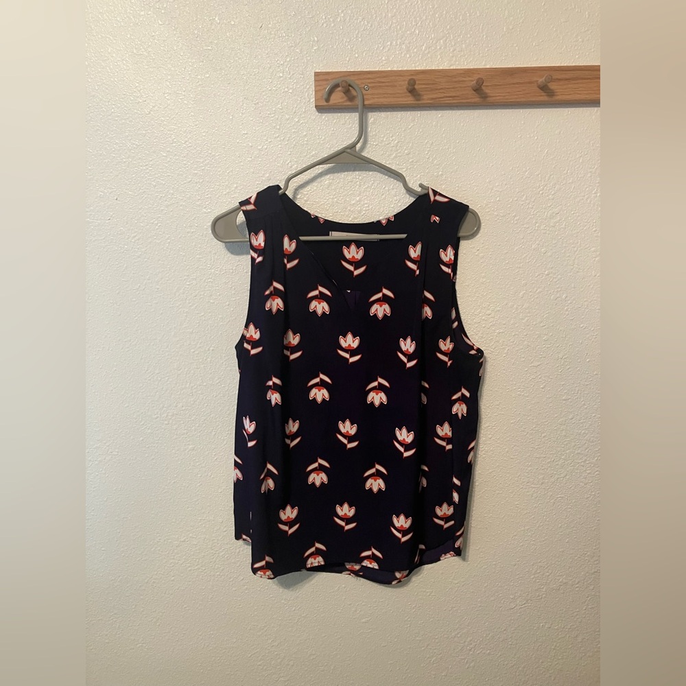 41 Hawthorn Navy and Pink Floral Tank Top